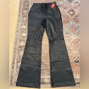 Spanx faux leather flare trousers
